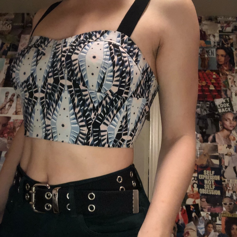 bralet bustier kaleidoscope print top